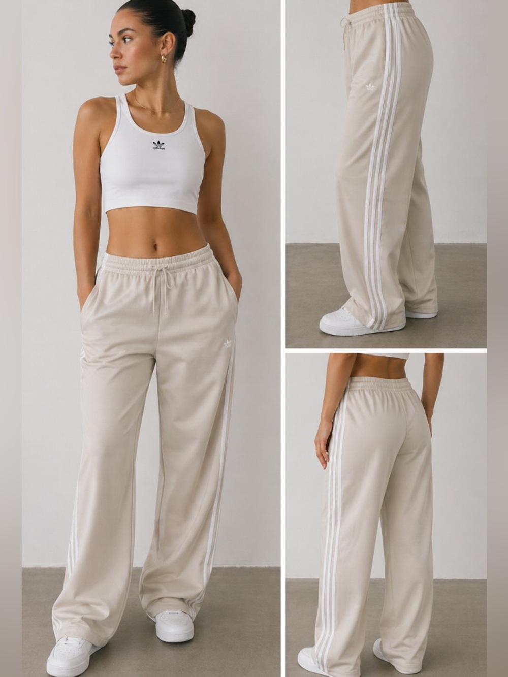 Adidas Velour beige Pants Sz M
